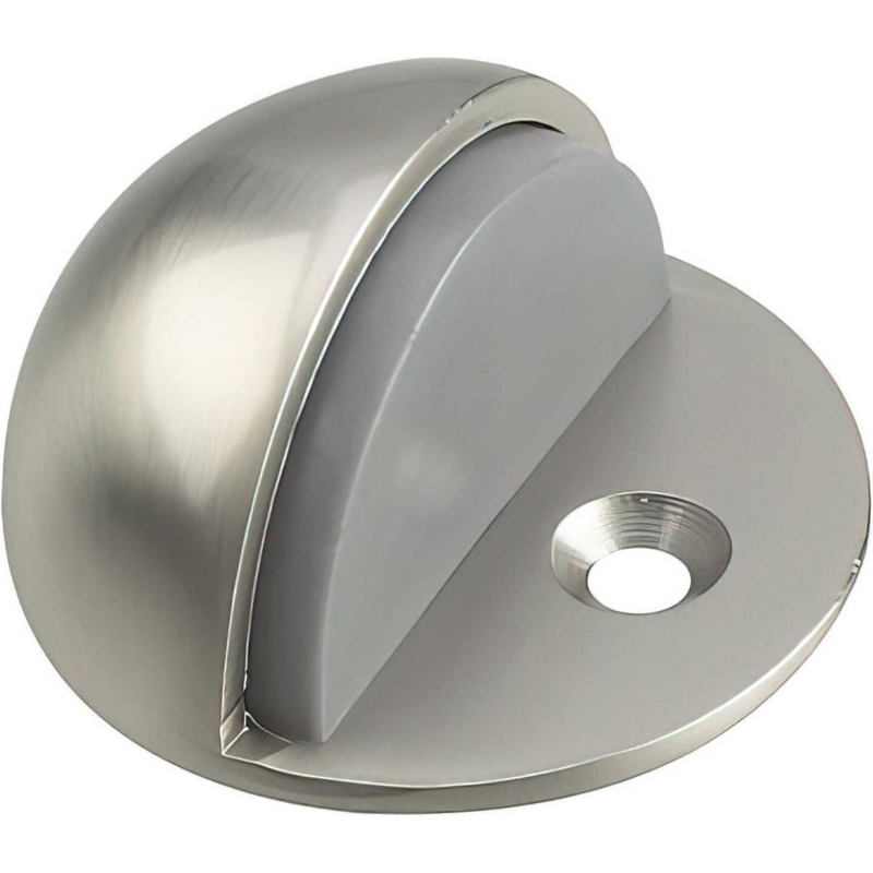 Floor Door Stop Brushed Nickel Half Dome Low Profile Modern Bumper