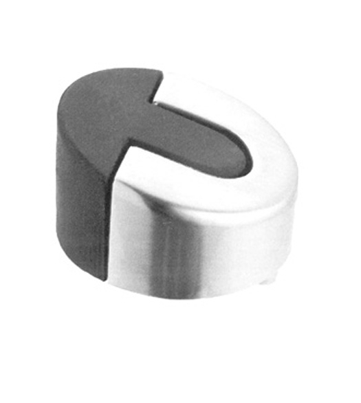Floor Mount Door Stop: Brushed Stainless Steel Dome Shape, Low Profile