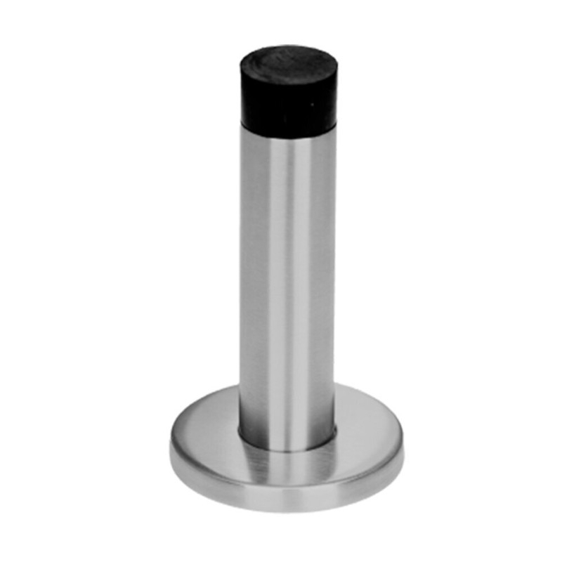 Floor-Mounted Door Stopper Brushed Steel Slim Profile Minimalist