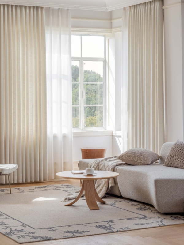Floor To Ceiling Curtains Ripple Fold Creamy White Japandi Style