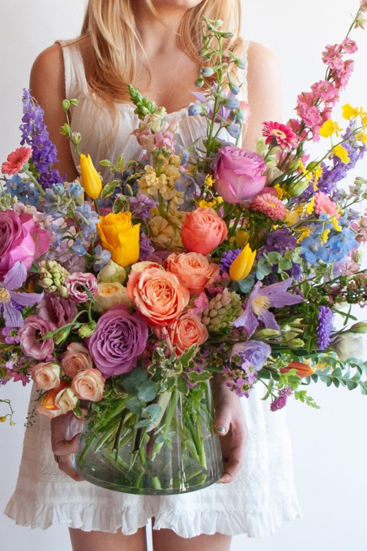 Flower Arrangement: Extra Large Diverse Floral Mix in Tapered Glass Vase