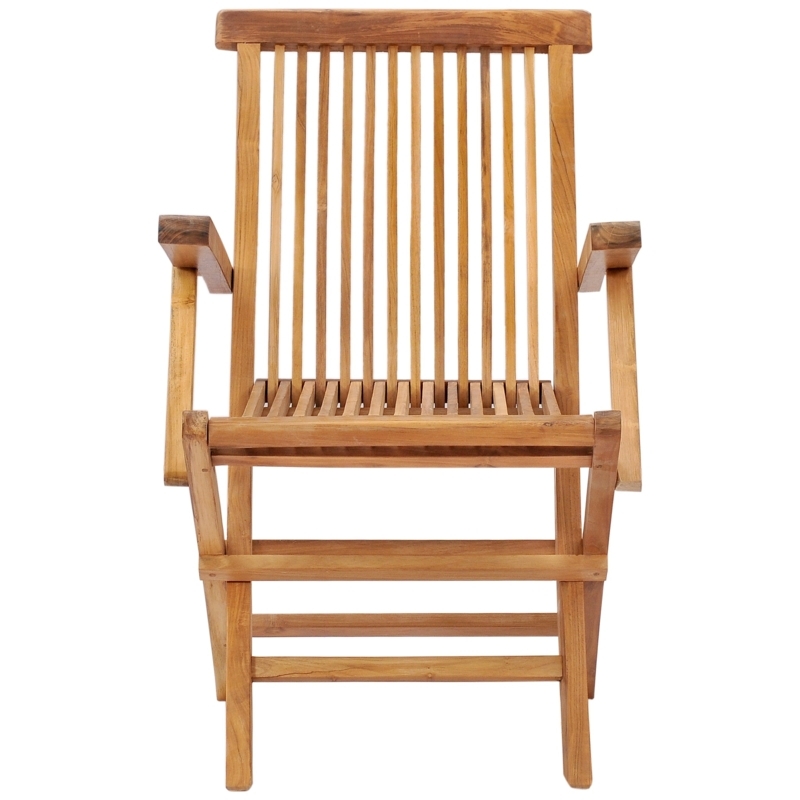 Folding Armchair California Style X-Frame Natural Finish