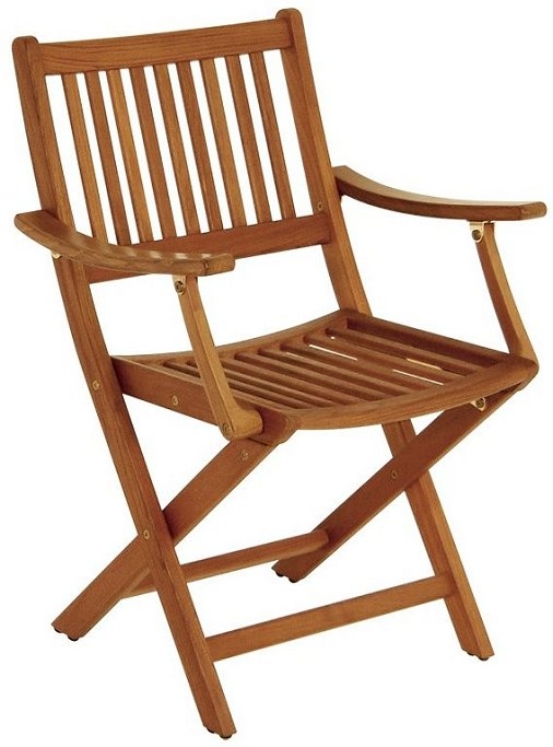 Folding Armchair Nautical Brass Hardware X-Frame
