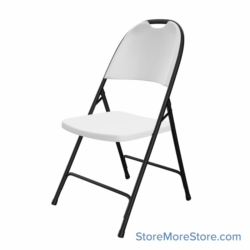 Folding Chair Monochrome Contrast White and Black, Integrated Handle