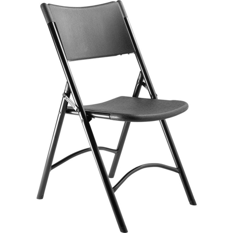 Folding Chair Pebbled Texture Plastic Seat, Double Braced Supports