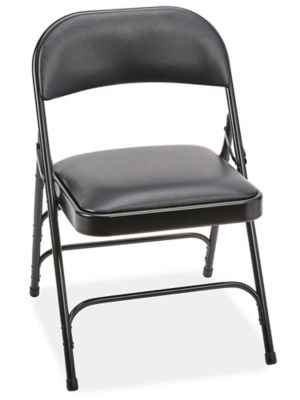 Folding Chair Satin Finish, Vinyl Padding, Heavy Duty Tubular Frame