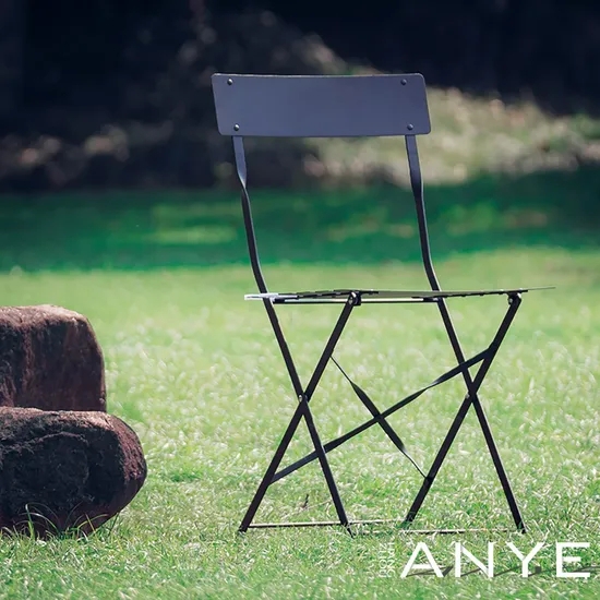 Folding Chair Slim Profile Metal with Matte Black Powder Coat