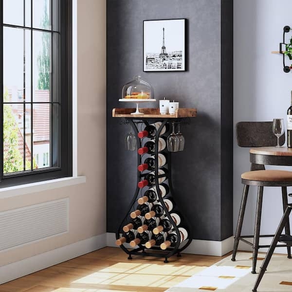 Freestanding Floor Wine Rack with Curved Amphora Shape Frame