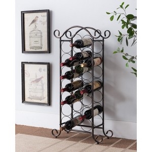 Freestanding Wine Rack in Brushed Copper with 21 Bottle Capacity