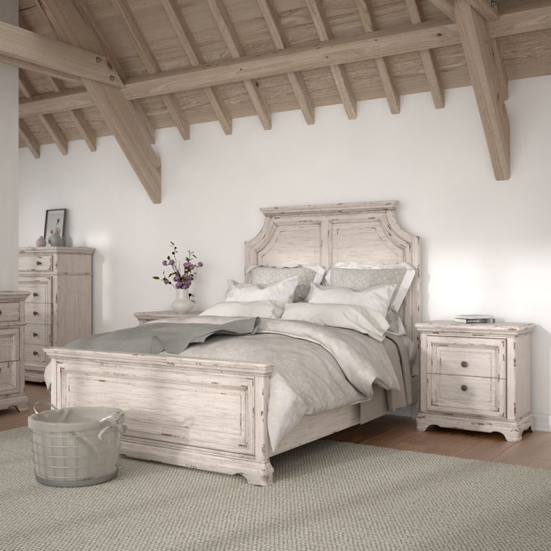 French Country Bedroom Set featuring a Shaped Headboard