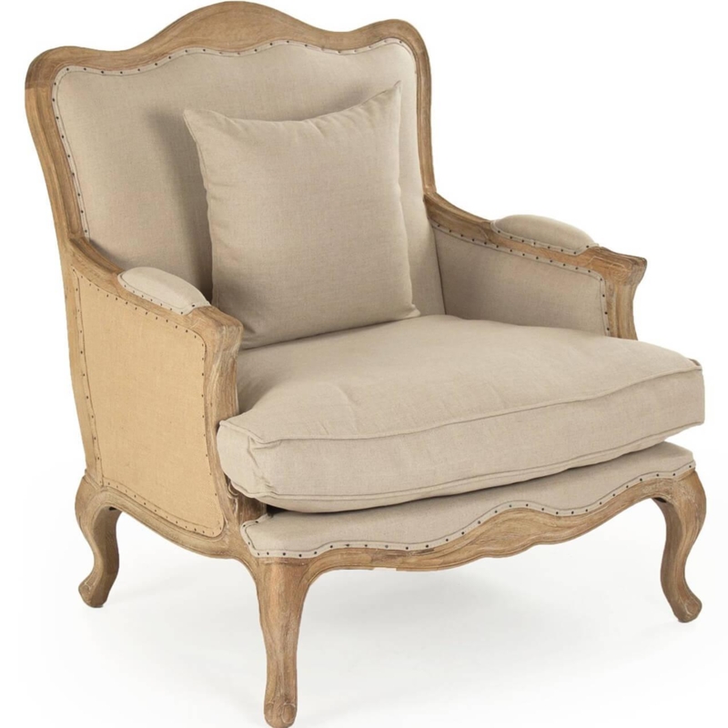 French Upholstered Arm Chairs | French Country Accent Seating