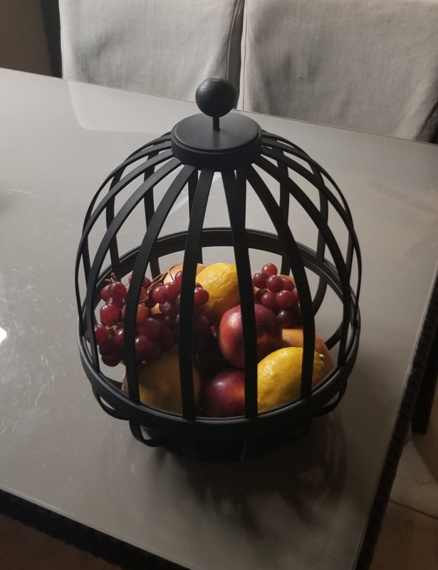 Fruit Vault Matte Black Domed Cage Ball Finial Industrial Design