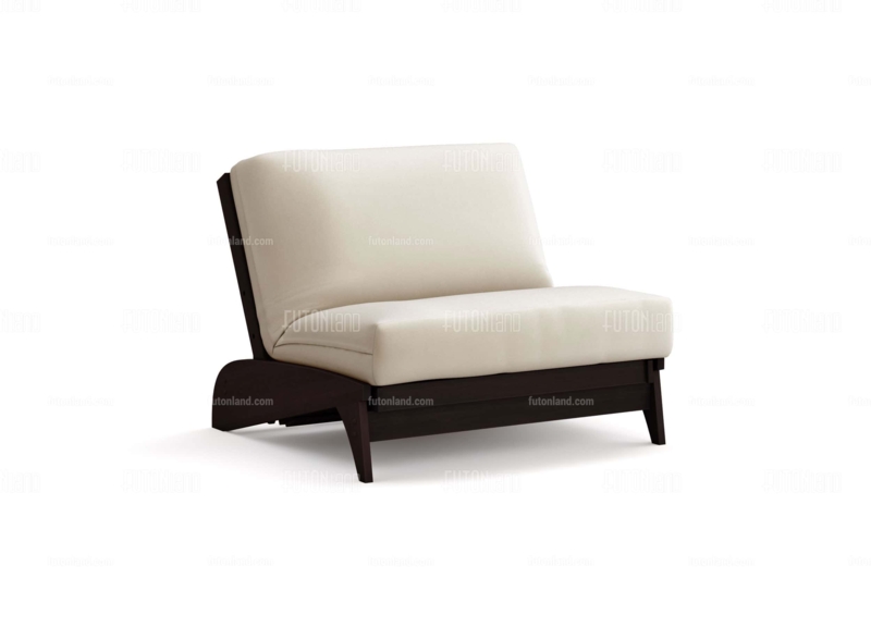 Futon Chair Black Walnut Wall Hugger Frame with Curved Legs