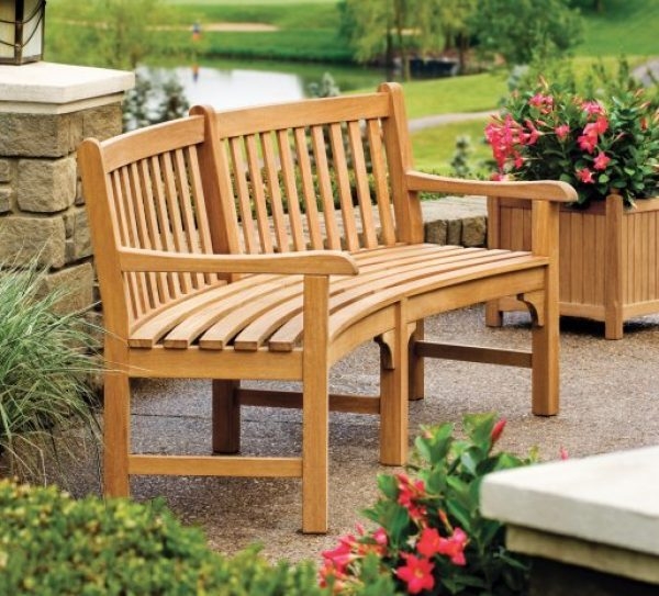 Garden Bench Shorea Wood Slatted Middle Support Leg Traditional Park