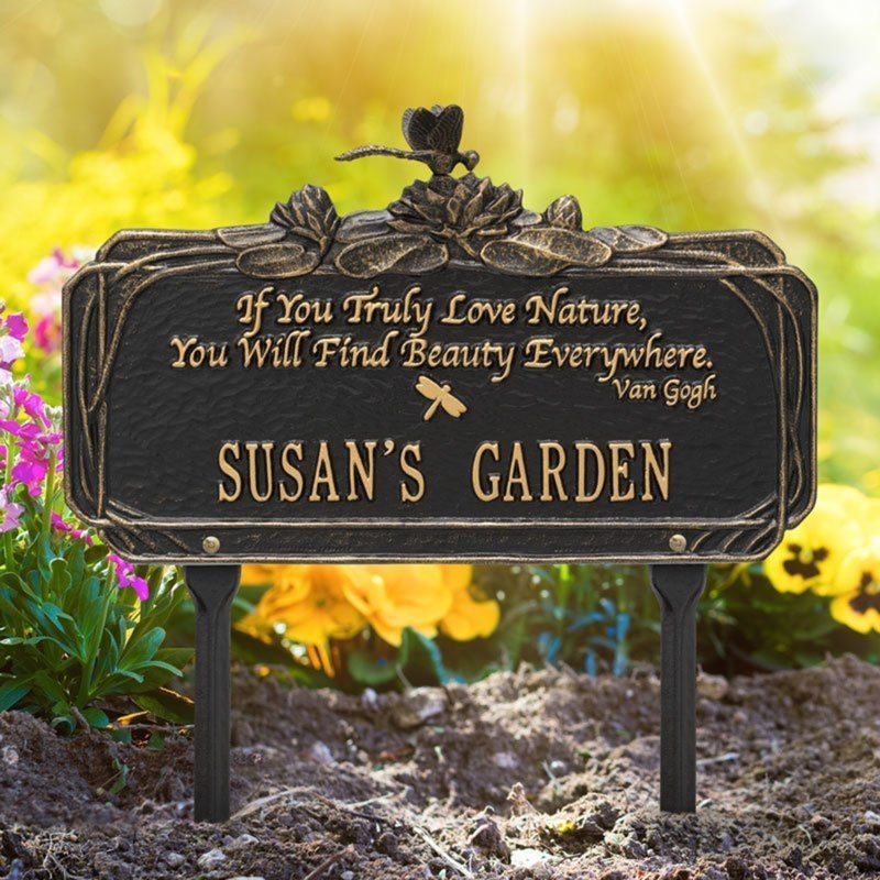 Garden Plaque featuring Van Gogh Nature Quote and Bronze Finish