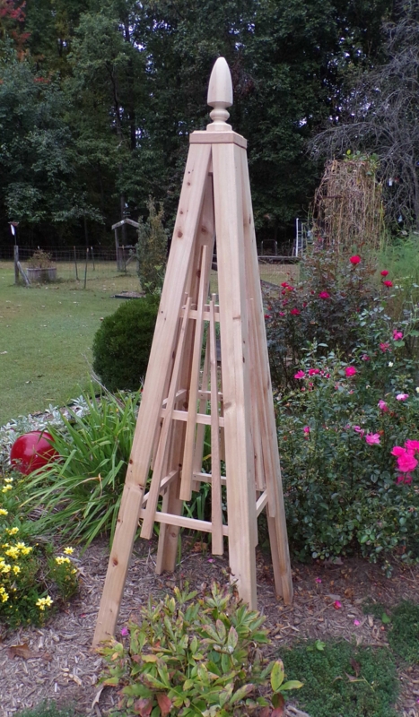 Garden Trellis Turned Acorn Finial Internal Lattice Unfinished Wood