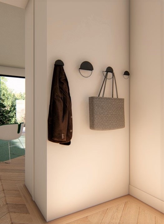 Geometric Wall Mounted Storage Matte Black Semicircle Hooks