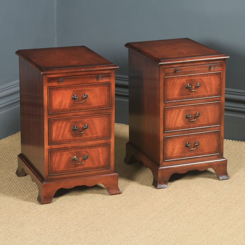 Georgian Bedside Chest with Brushing Slide and Figured Grain
