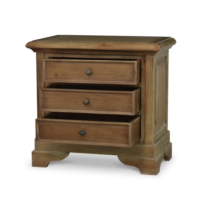 Georgian Style Three-Drawer Nightstand with Bracket Feet