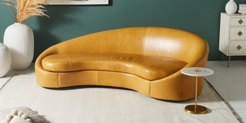 Gianna Curved Leather Sofa  Daia Home