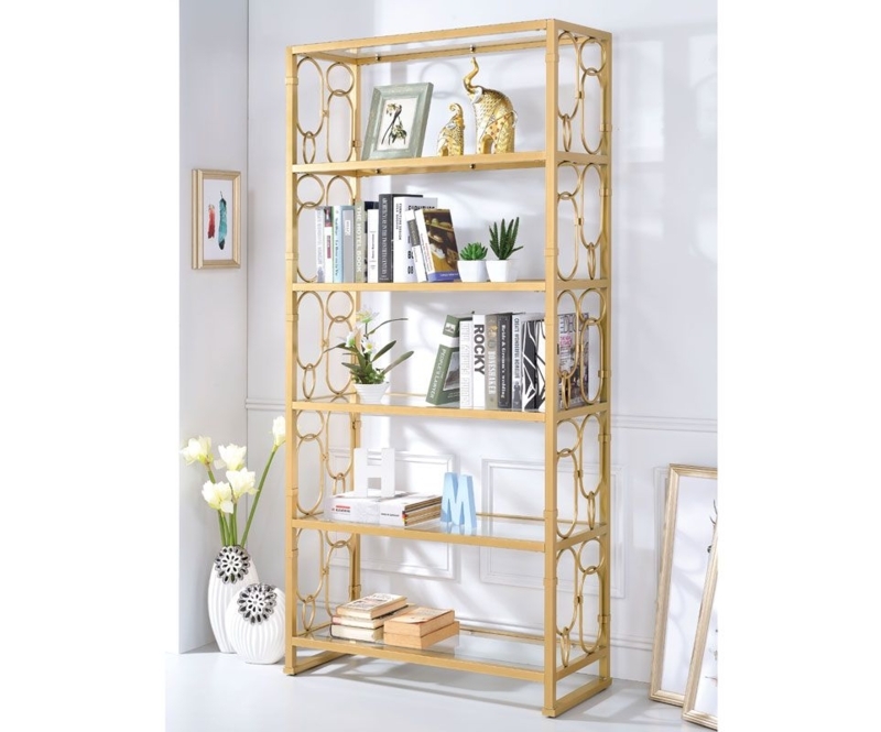 Glam Display Shelf: Interlocking Circle Sides with Glass Tiers