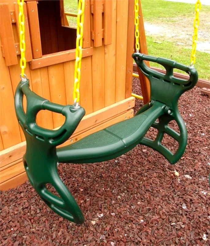 Glider Swing Curved Frame Back-to-Back Seat with Integrated Hand Grips