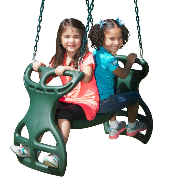 Glider Swing Hunter Green Back-to-Back Seat with Integrated Hand Grips