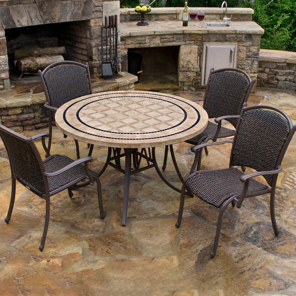 Granite Table Stone Top Patio Table Stone Round Garden Table Top Art Marble  30" Round Granite