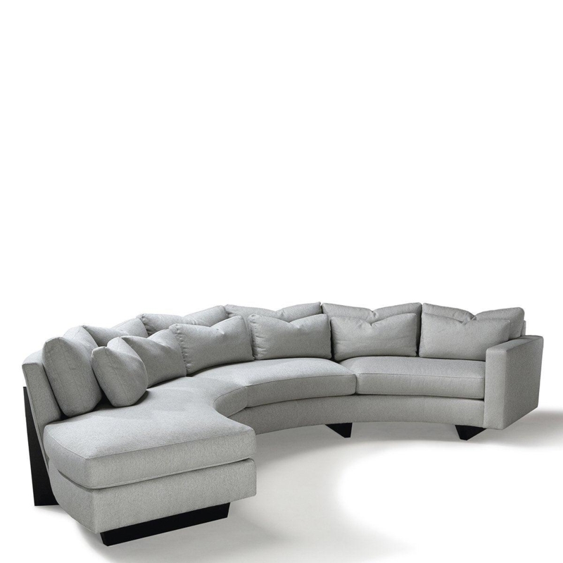 Gray Clip Half Circle Sectional Sofa Seating Arrangement