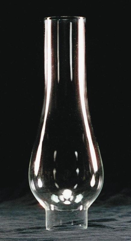 Handblown Lamp Chimney Bulbous Base Clear Glass Traditional Hurricane