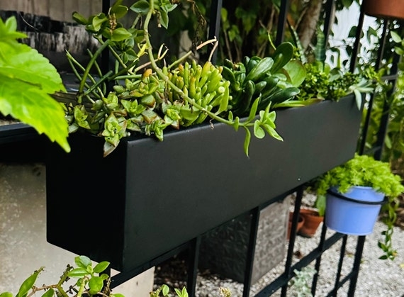 Hanging Planter Trellis Mounting Matte Black Aluminum Vertical Garden