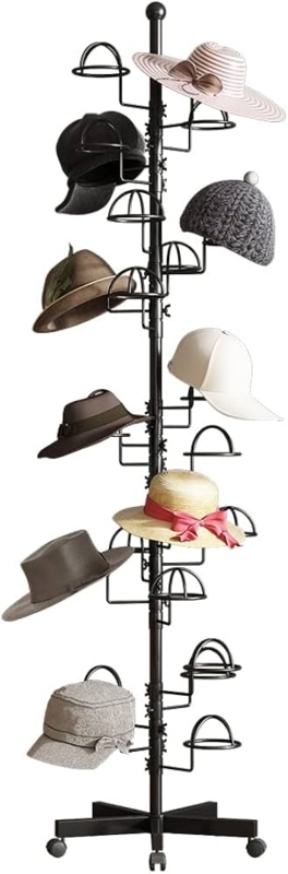 Hat Rack Matte Black Dome Hooks Mobile Tree Stand