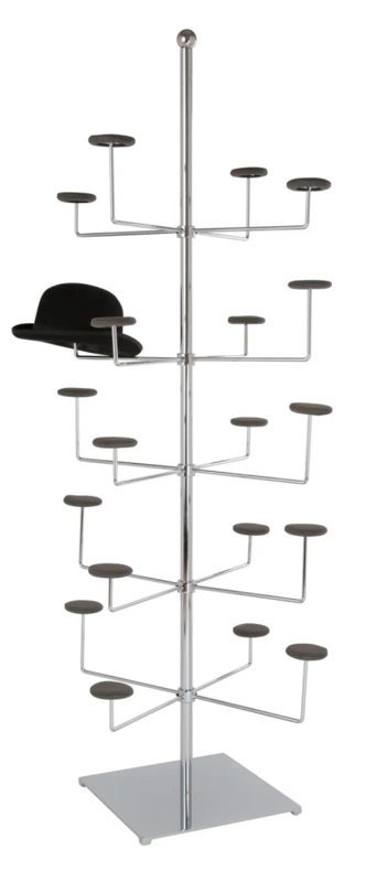 Hat Rack Polished Chrome 20-Hook Millinery Tree