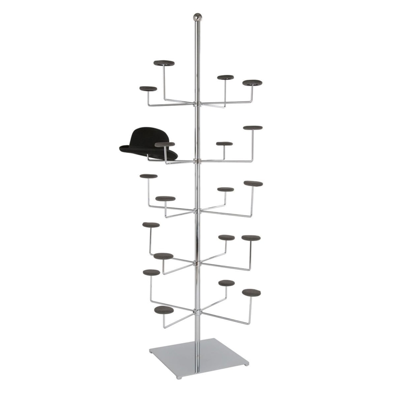 Hat Rack Polished Chrome Five-Tier Arm Arrangement Stand