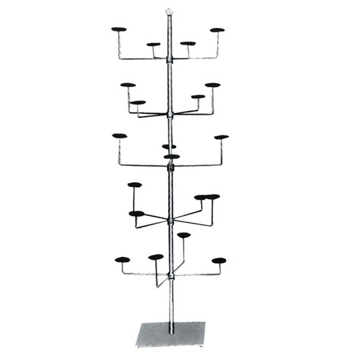Hat Rack Tiered Metal Stand Circular Display Pads Silver