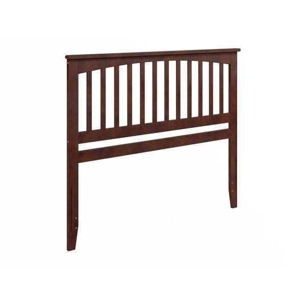 Headboard Arched Mission Style Walnut Brown Finish Vertical Slats