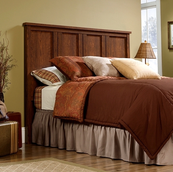 Headboard Craftsman Style with Paneled Design in Cherry Wood Tone