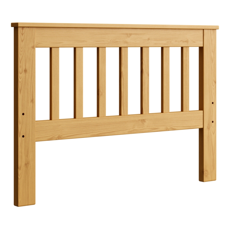 Headboard Mission Style Natural Honey Matte Finish Open Slat Design