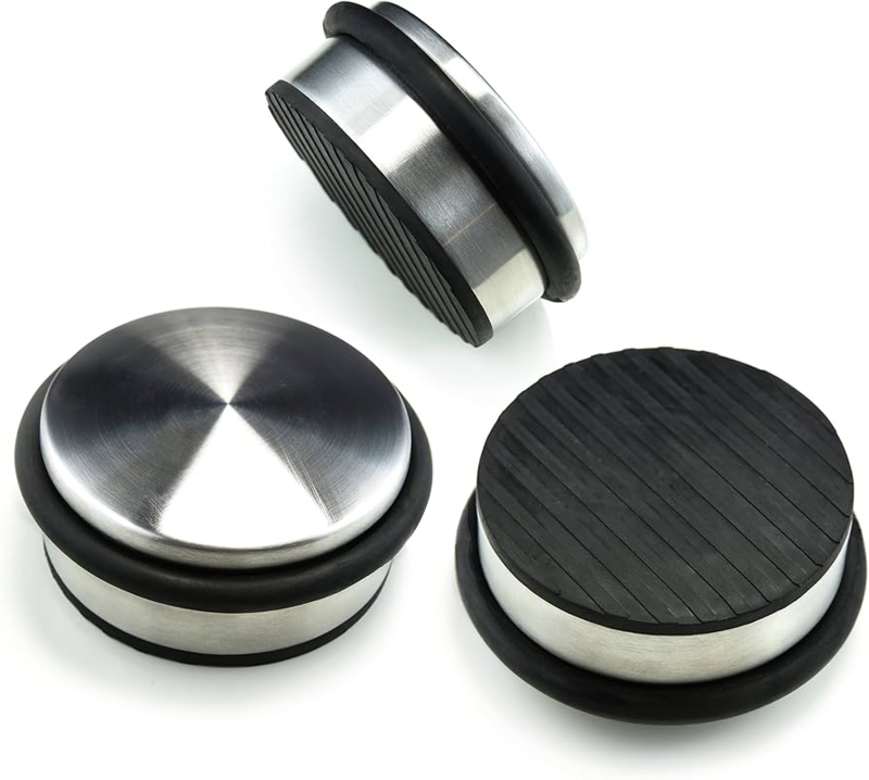 Heavy Duty Door Stopper Brushed Stainless Steel Silica Gel Treads