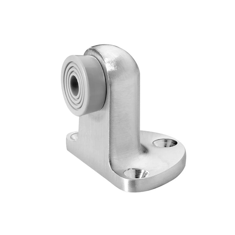Heavy Duty Floor Stop Brushed Silver Tall Profile Industrial Hardware