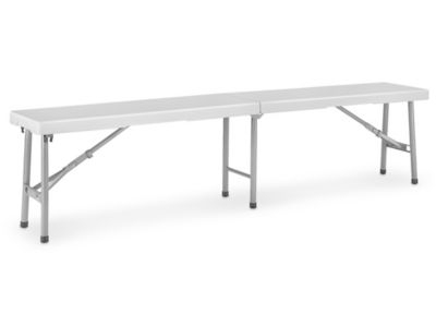 Heavy Duty Folding Bench White Plastic Six Leg Support Braces