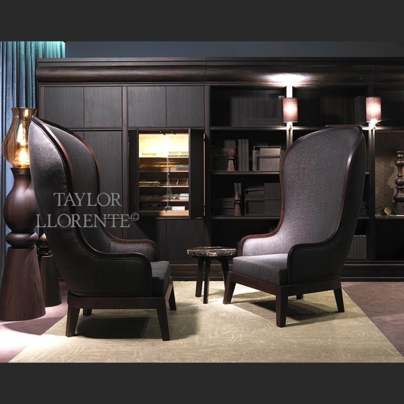 High Back Armchair Sculptural Frame Integrated Lighting Luxury Modern