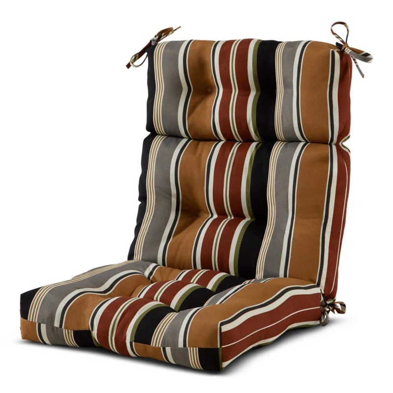 High Back Cushion: Brick Stripe Pattern, Tufted Traditional Design