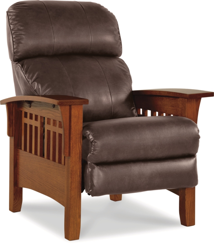 High Leg Mission Recliner Flared Arms Dark Chocolate Brown