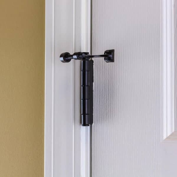 Hinge Pin Door Stop, Matte Black with Wall Protector Plate