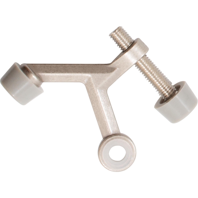 Hinge Pin Door Stop with Y-Shaped Bracket, Satin Nickel Gray Tips