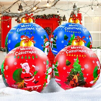 Holiday Ornament Santa Claus And Snowman Graphic Prints Glossy Vinyl