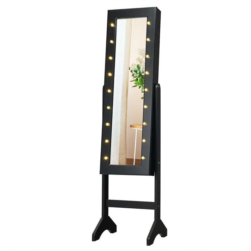 Hollywood Style Jewelry Armoire with 18 Exterior Vanity Bulbs