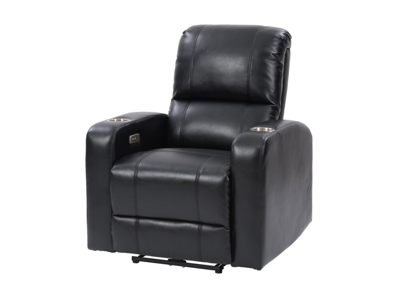 Home Theater Power Recliner with Cup Holders & Block Arms