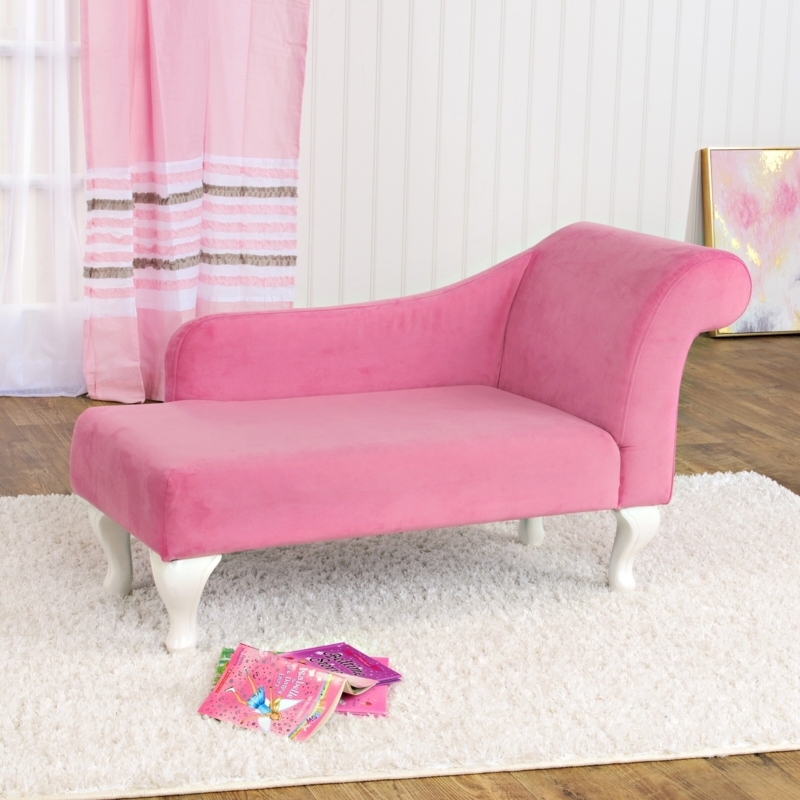 HomePop Juvenile Chaise Lounge in Pink Velvet - Bed Bath & Beyond - 10883620